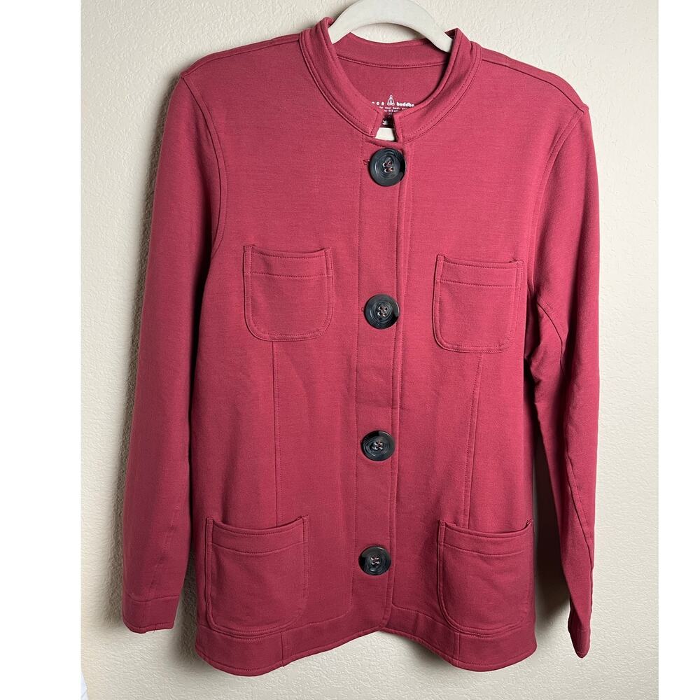 Neon Buddha | Women's Size L Button Front Jacket Coral